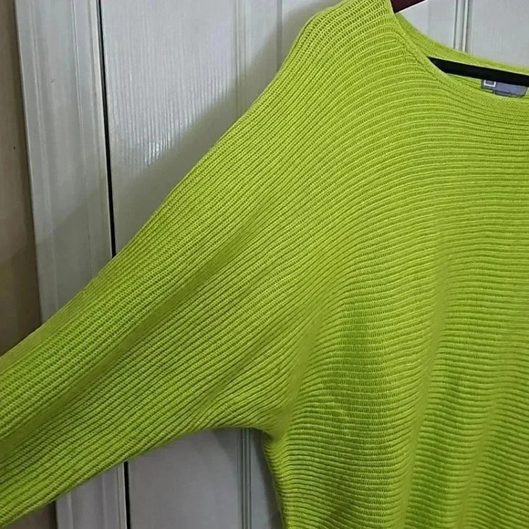JCP Neon Green Ribbed Sweater Sz XL - Picture 4 of 7